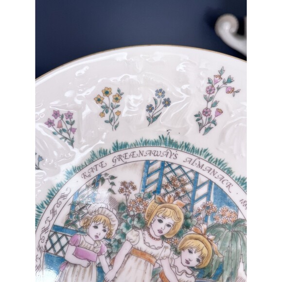 Kate Greenaway Almanack Decorative Plate Royal Doulton Vtg 70s Scorpio Girls - Picture 3 of 6